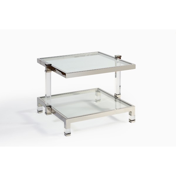 Mesa auxiliar de acero, cristal y metacrilato Foto: SS-TA-0325 (2)