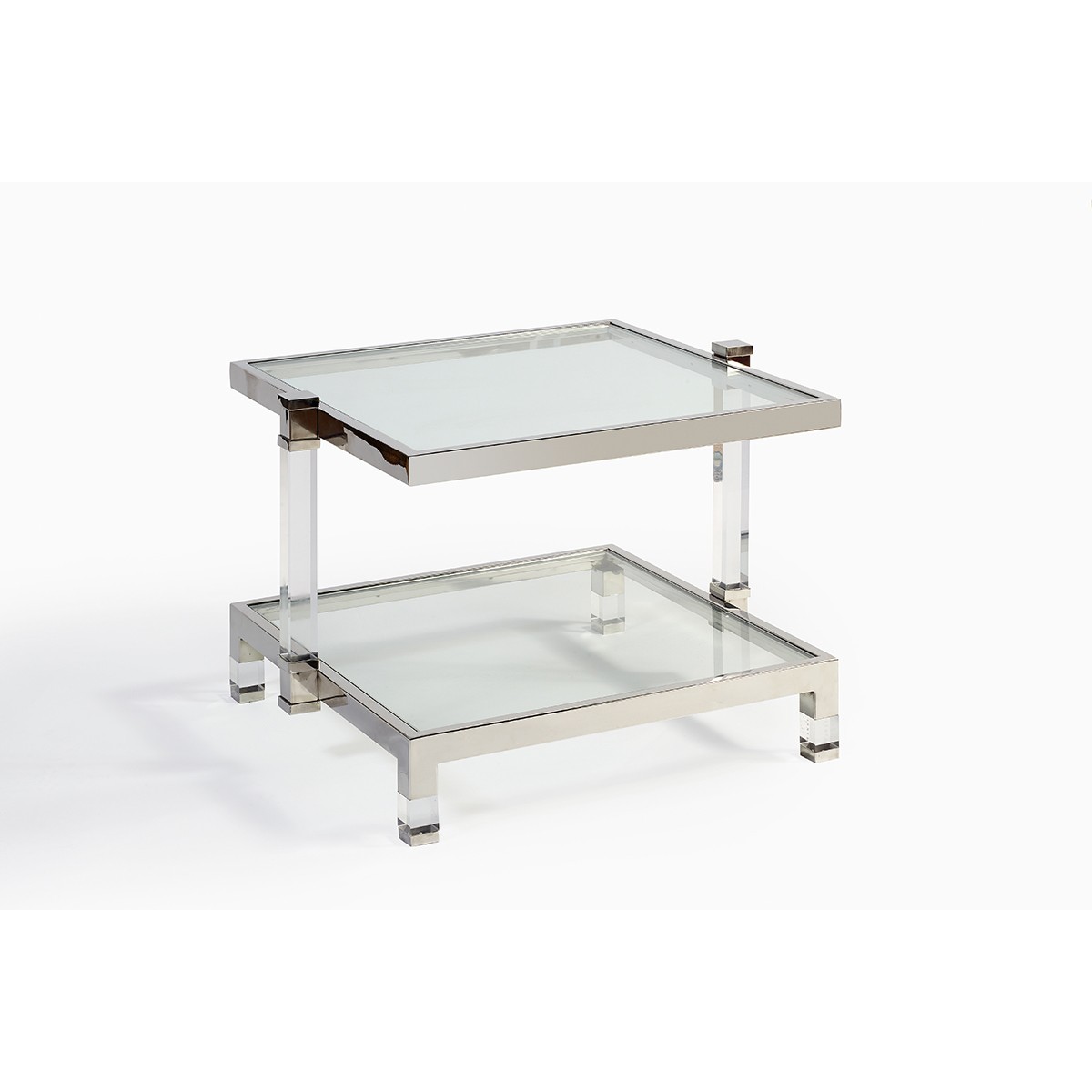 Mesa auxiliar de acero, cristal y metacrilato Foto: SS-TA-0325 (2)