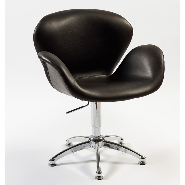 Silla giratoria de escritorio piel oscura y pata metal Foto: LC-03 (4)
