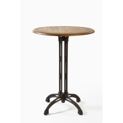 High round wood and metal bar table
