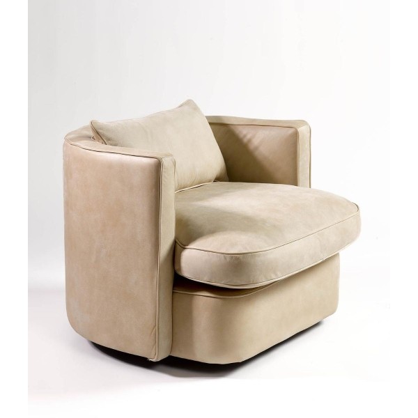 Sillón de piel blanco roto - beige Foto: JULES (2)