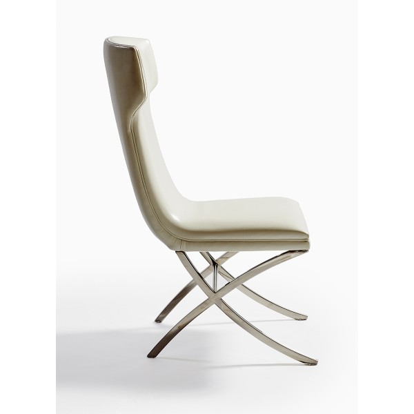 Sila de pata de acero y tapizado blanco Foto: CH374 (3)