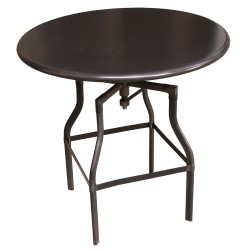 Round galvanized metal table