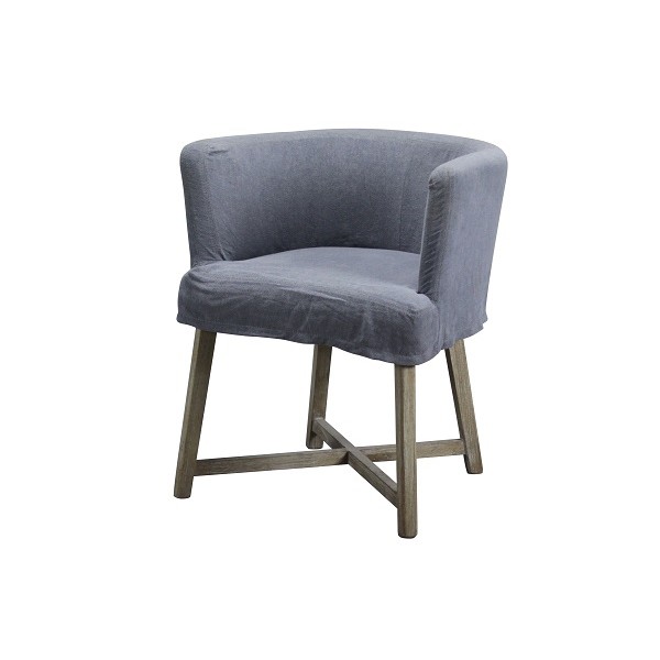 Sillon con funda de lino y pata madera Foto: C381