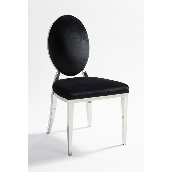 Silla de acero y terciopelo negro Foto: DC-890A (3)