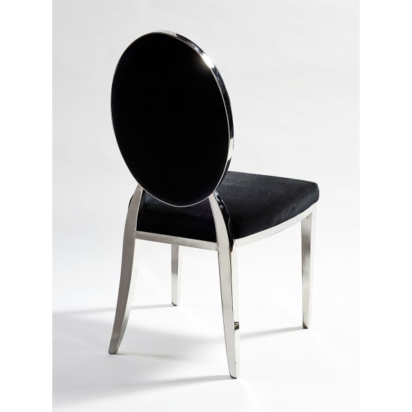 Silla de acero y terciopelo negro Foto: DC-890A (2)