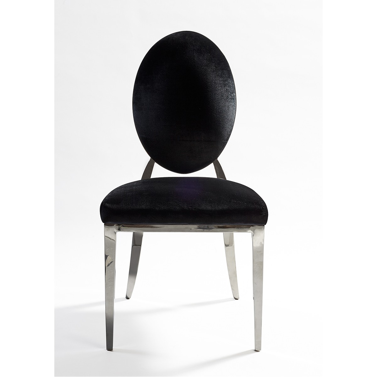Silla de acero y terciopelo negro Foto: DC-890a (4)