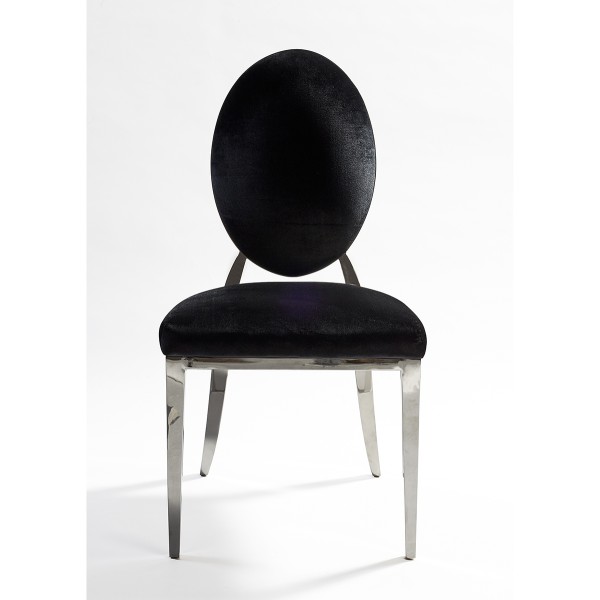 Silla de acero y terciopelo negro Foto: DC-890a (4)