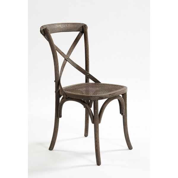 Silla de madera de roble envejecido tono oscuro Foto: XN6043-1