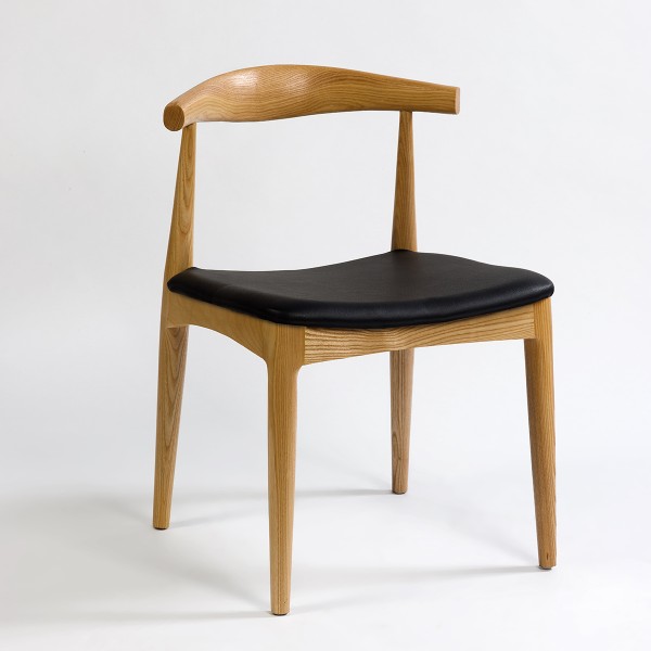 Silla madera natural y asiento negro Foto: DC-593NAT-N