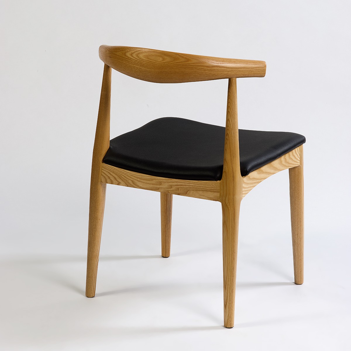 Silla madera natural y asiento negro Foto: DC-593NAT-N (2)