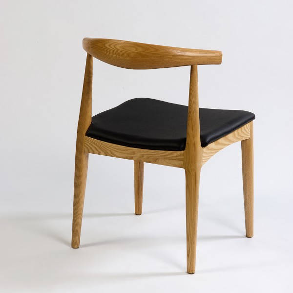 Silla madera natural y asiento negro Foto: DC-593NAT-N (2)