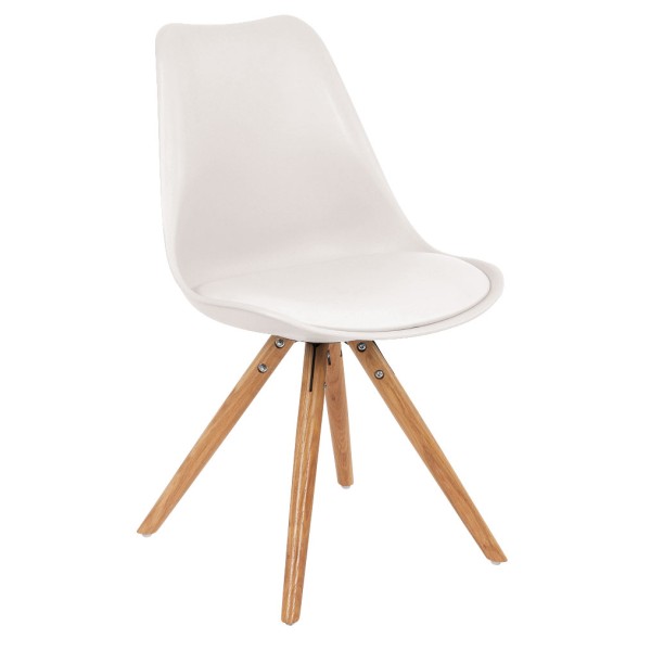 Silla blanca y pata de madera trípode Foto: K-133 white