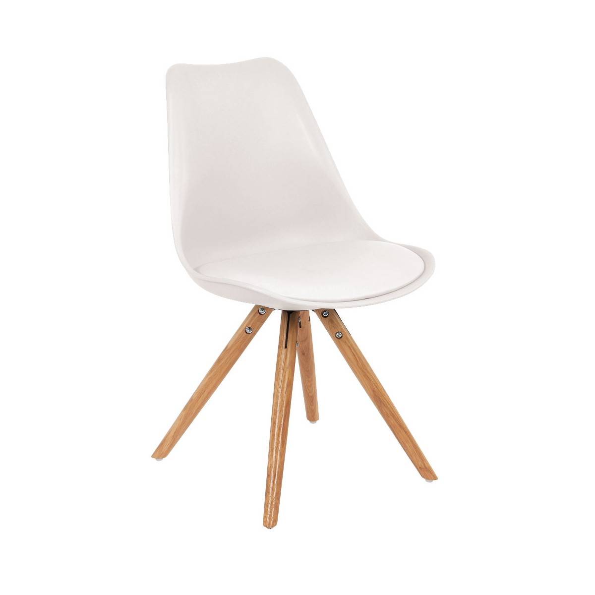 Silla blanca y pata de madera trípode Foto: K-133 white