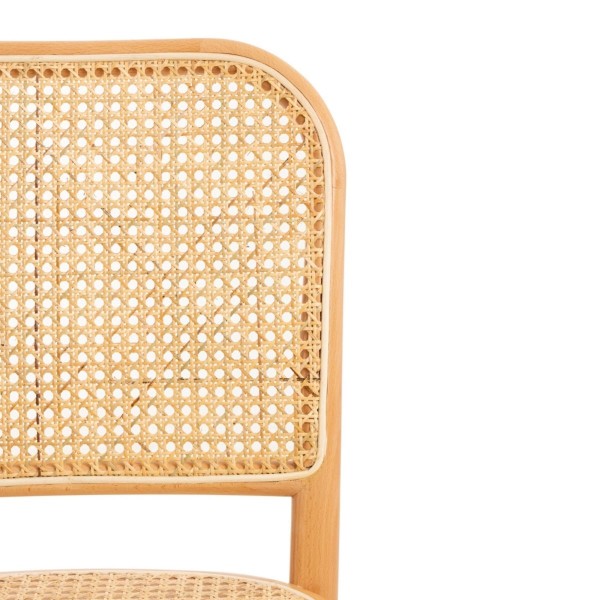 Silla de madera y asiento de ratán natural Foto: MONACO (9)