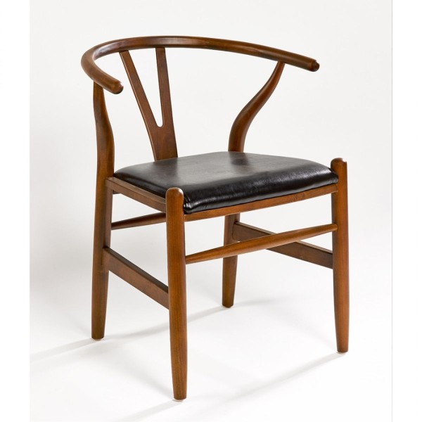 Sillón de madera y asiento polipiel Foto: ch-337 web