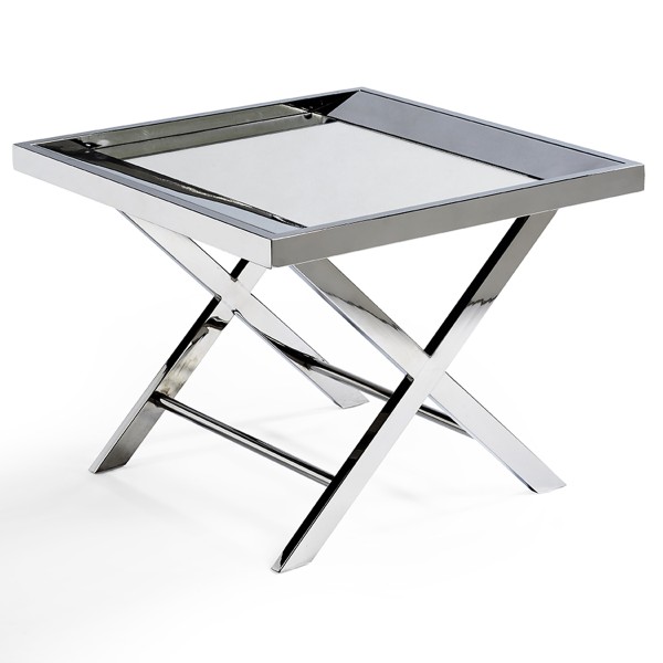 Mesa auxiliar de acero y espejo Foto: OT-669S