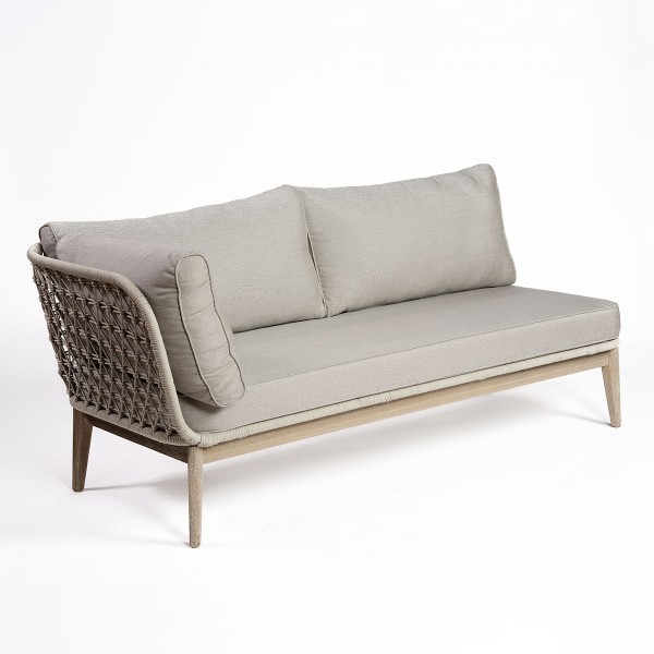 Sofá de exterior de un brazo madera y cuerda blanco grisáceo Foto: OSANA-2 1200X1200