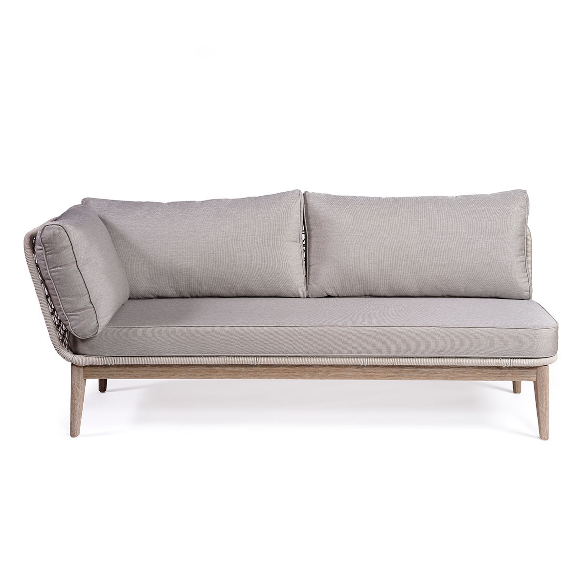 Sofá de exterior de un brazo madera y cuerda blanco grisáceo Foto: OSANA-2 1200X1200 (2)