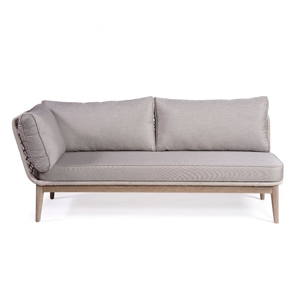 Sofá de exterior de un brazo madera y cuerda blanco grisáceo Foto: OSANA-2 1200X1200 (2)