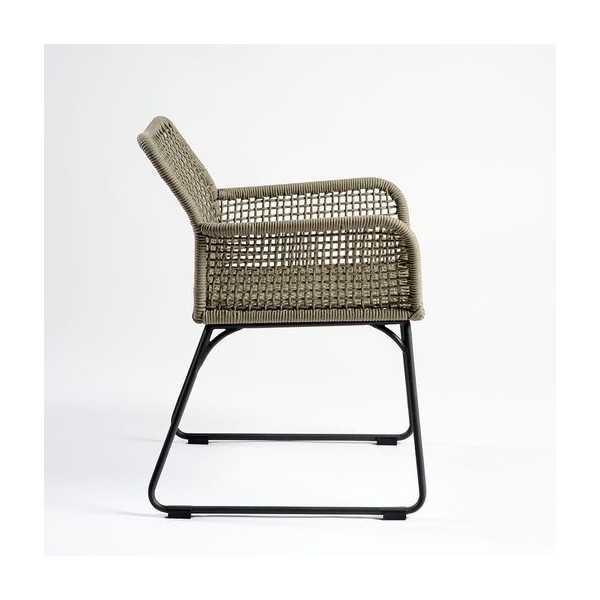 Silla para exterior de cuerda y metal color cemento Foto: ROSANA-C-sillon-cuerda-y-metal-gris-oscuro-detalle (1)