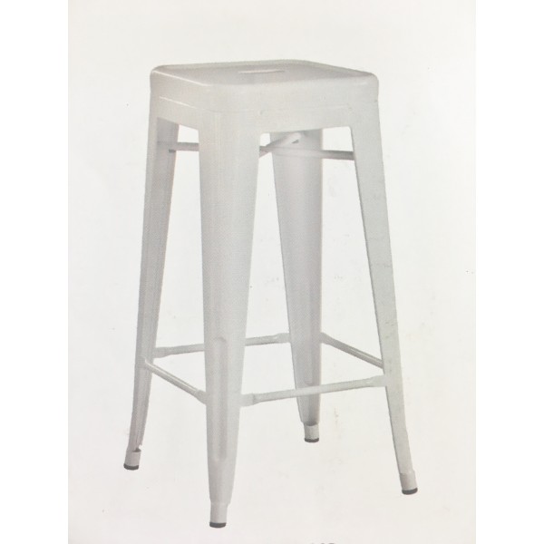 Banqueta blanca de metal sin respaldo Foto: sm801-30b