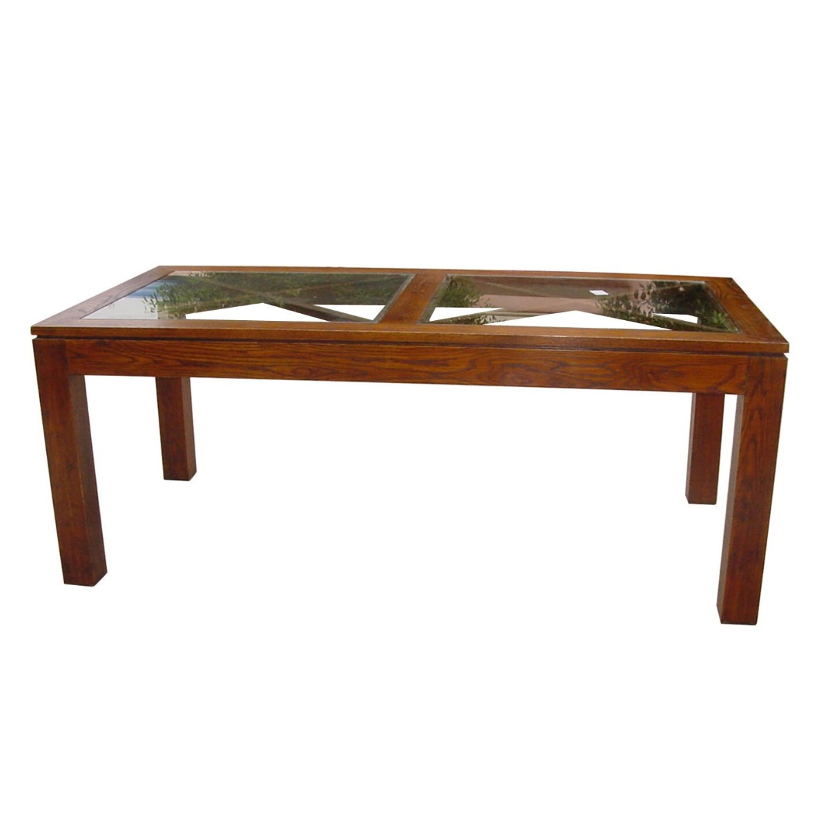 Mesa de comedor de roble y sobre cristal Foto: SE-1149-1-OAK-mesa-comedor-rectangular-madera-y-cristal (1)