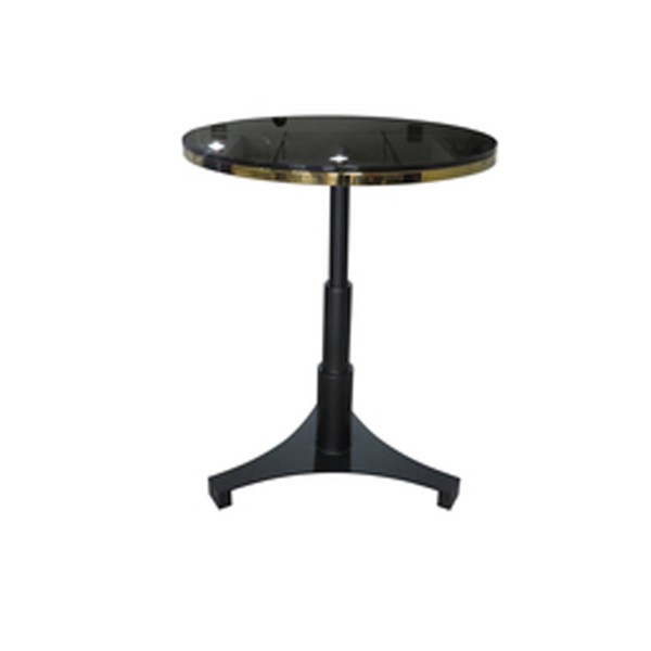 Mesa redonda de vidrio y acero inoxidable Foto: Z0475