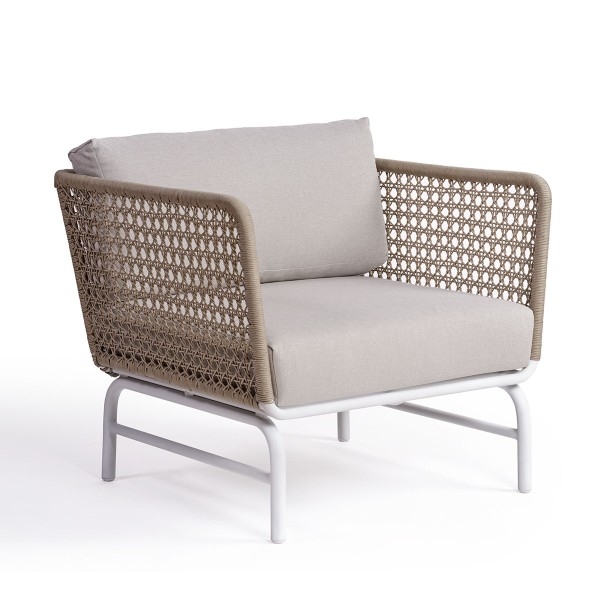 Sillón de cuerda y metal color topo/piedra Foto: ROLAND-sillon-exterior-topo-piedra- (1)