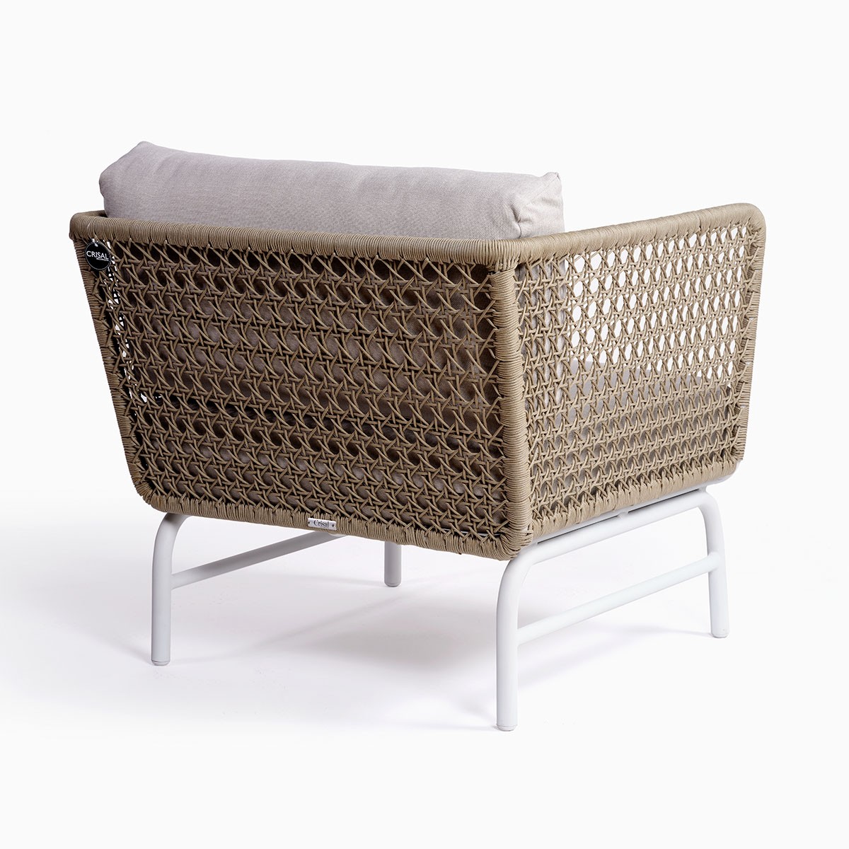 Sillón de cuerda y metal color topo/piedra Foto: ROLAND-sillon-exterior-topo-piedra- (2)