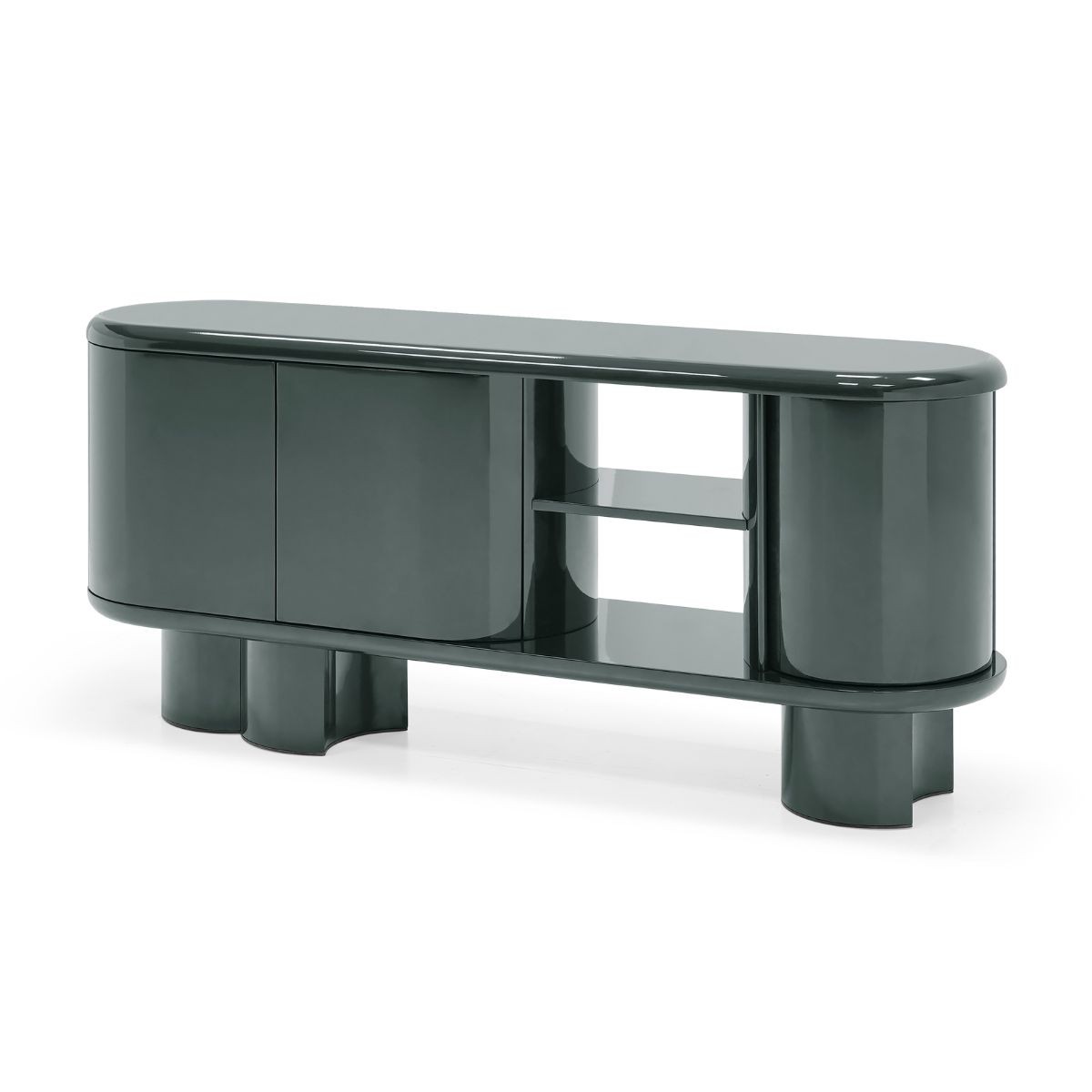 Aparador verde oliva alto brillo Foto: ALBOR-2-aparador-verde-alto-brillo