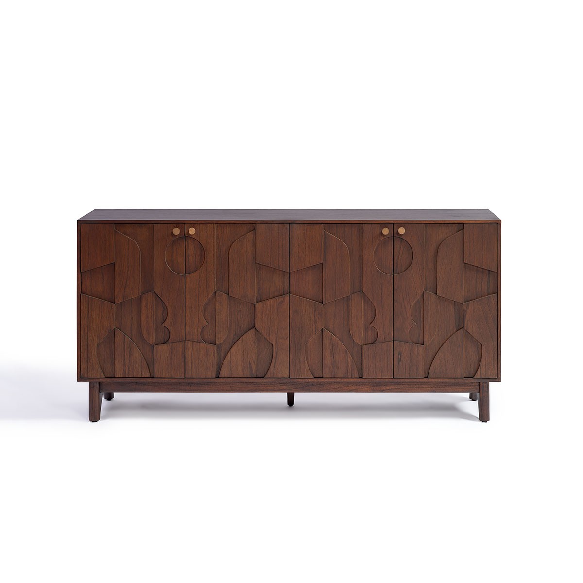 Aparador madera color café 3 puertas con relieve Foto: INDOME-aparador-madera-color-cafe-240308_crisal_612