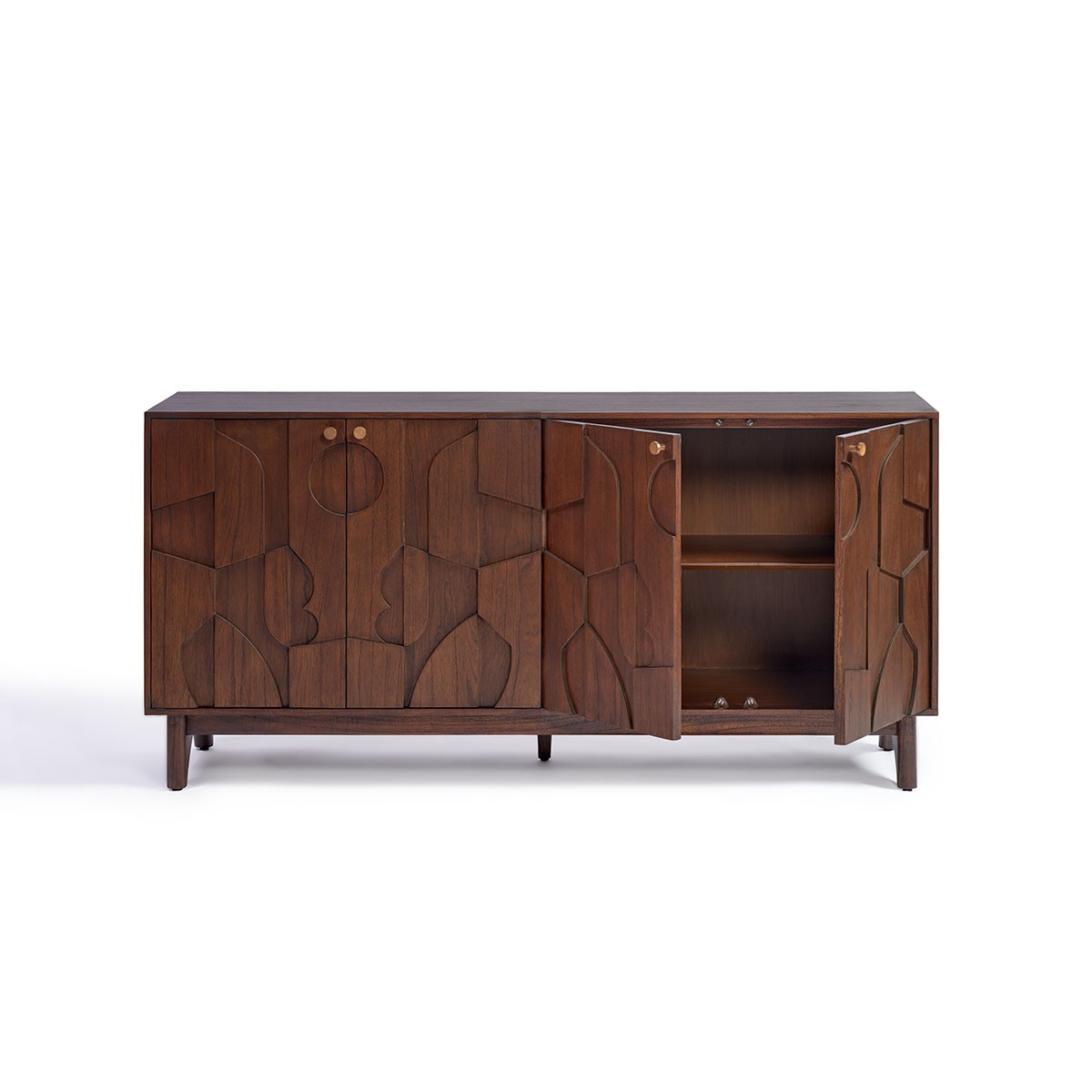 Aparador madera color café 3 puertas con relieve Foto: INDOME-aparador-madera-color-cafe-240308_crisal_613