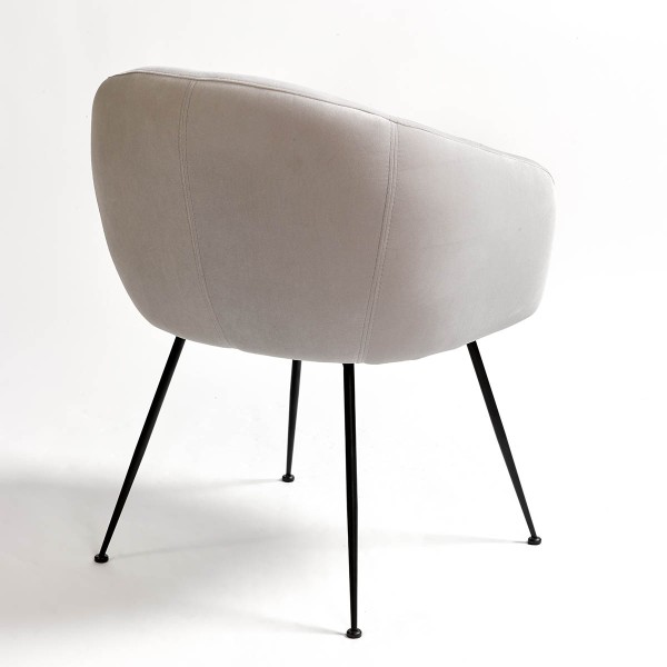 Gray upholstered armchair and black metal 2