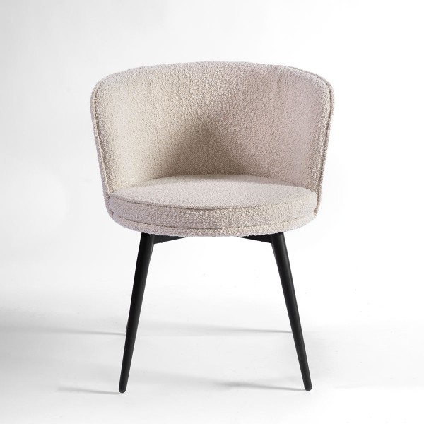 Silla tapizada redondeada arena y metal negro Foto: MUNICH-silla tapizada-arena-metal-negro-240308_crisal_370