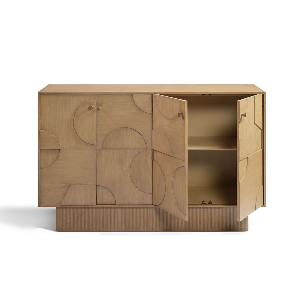 Aparador madera natural puertas relieves base madera Foto: NANTES-aparador-natural-puertas-relieves-240308_crisal_697