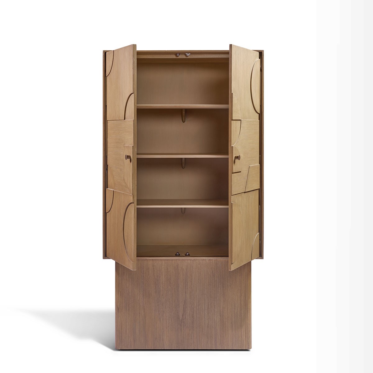 Natural wood wardrobe with two doors...