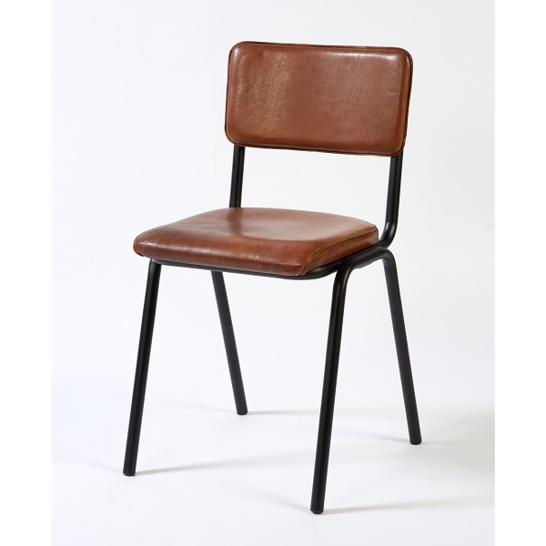 SILLA METAL Y PIEL (43,5x44x83) Foto: school