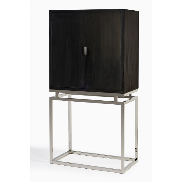 ARMARIO NEGRO Y ACERO BALDA CRISTAL 9050175 Foto: SS-CA-0026-BL1 (3)