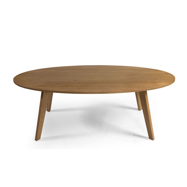 Mesa de comedor ovalada madera roble natural Foto: VIENA-mesa-ovalada-madera-roble-lineas-sencillas-depuradas 2